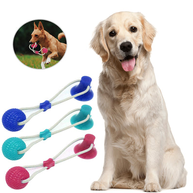 Pet Dogs Bite Toy Pets Tooth Cleaning Toys With Suction Cup Dog Tug Toy Rope Ball Chewing Molar Toys Pets Supplies