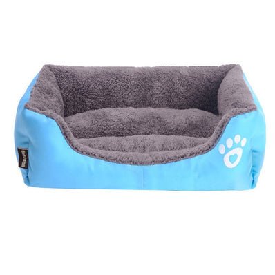 S-3XL Fleece Dog Bed Paw Pattren Waterproof Bottom Pet Sofa Mat Warm Dog Bed