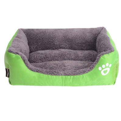 S-3XL Fleece Dog Bed Paw Pattren Waterproof Bottom Pet Sofa Mat Warm Dog Bed