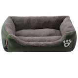 S-3XL Fleece Dog Bed Paw Pattren Waterproof Bottom Pet Sofa Mat Warm Dog Bed