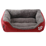 S-3XL Fleece Dog Bed Paw Pattren Waterproof Bottom Pet Sofa Mat Warm Dog Bed