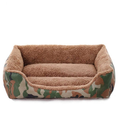 S-3XL Fleece Dog Bed Paw Pattren Waterproof Bottom Pet Sofa Mat Warm Dog Bed