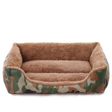 S-3XL Fleece Dog Bed Paw Pattren Waterproof Bottom Pet Sofa Mat Warm Dog Bed