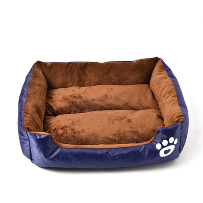 S-3XL Fleece Dog Bed Paw Pattren Waterproof Bottom Pet Sofa Mat Warm Dog Bed