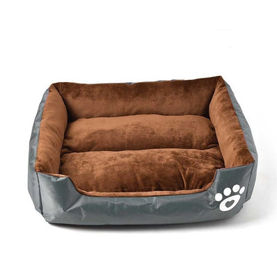 S-3XL Fleece Dog Bed Paw Pattren Waterproof Bottom Pet Sofa Mat Warm Dog Bed