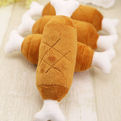 Dog Toys 1PC Pet Dog Cat Funny Chicken Legs Plush Toys Interactive Sound Toys Juguete Interactivo Perro