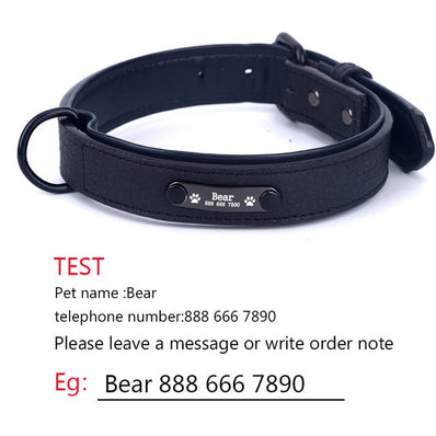 Personalized Dog Collars adjustable Soft Leather Custom Dog Collar Name ID Tags For Cat puppy Large Dogs collar Pet Accessories